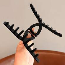 13cm/5.12in女性黑色基本大型髮夾,適合日常休閒和戶外活動,適合女孩和女士,適合馬尾髮型 - 黑色 - 查看 6