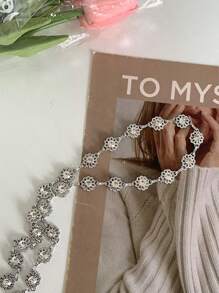 1件女士银色金属腰链，适合夏季连衣裙、西装外套，精致腰带，时尚链条设计，波西米亚风，适合万圣节、夏季、秋季、上学、万圣节等场合。 - 銀色 - 查看 4