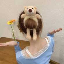 Phim hoạt hình dễ thương Sang trọng Gấu Dây buộc tóc Đối với Cao Tóc đuôi gà Bun - Vô cùng , Đáng yêu Và Đáng yêu - màu nâu - Xem 3