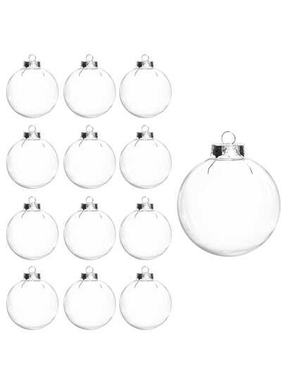 6/8/12 Pcs DIY Clear Fillable Christmas Ornaments Transparent Shatterproof Plastic Christmas Decorative Balls For Christmas, Birthday, Wedding Decor, DIY Crafts Decorations Best Gifts Birthday Home Decor Christmas Decorations Room Decor Winter