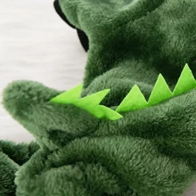 1 Miếng Thú cưng Chó Khủng long Chuyển đổi Trang phục , Lông cừu san hô Bốn Có chân Quần áo Đối với Chó nhỏ In Mùa thu Và Mùa Đông - màu xanh lá - Xem 6