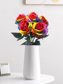 Rosa Arco Iris Artificial Individual - Multicolor - Ver 2