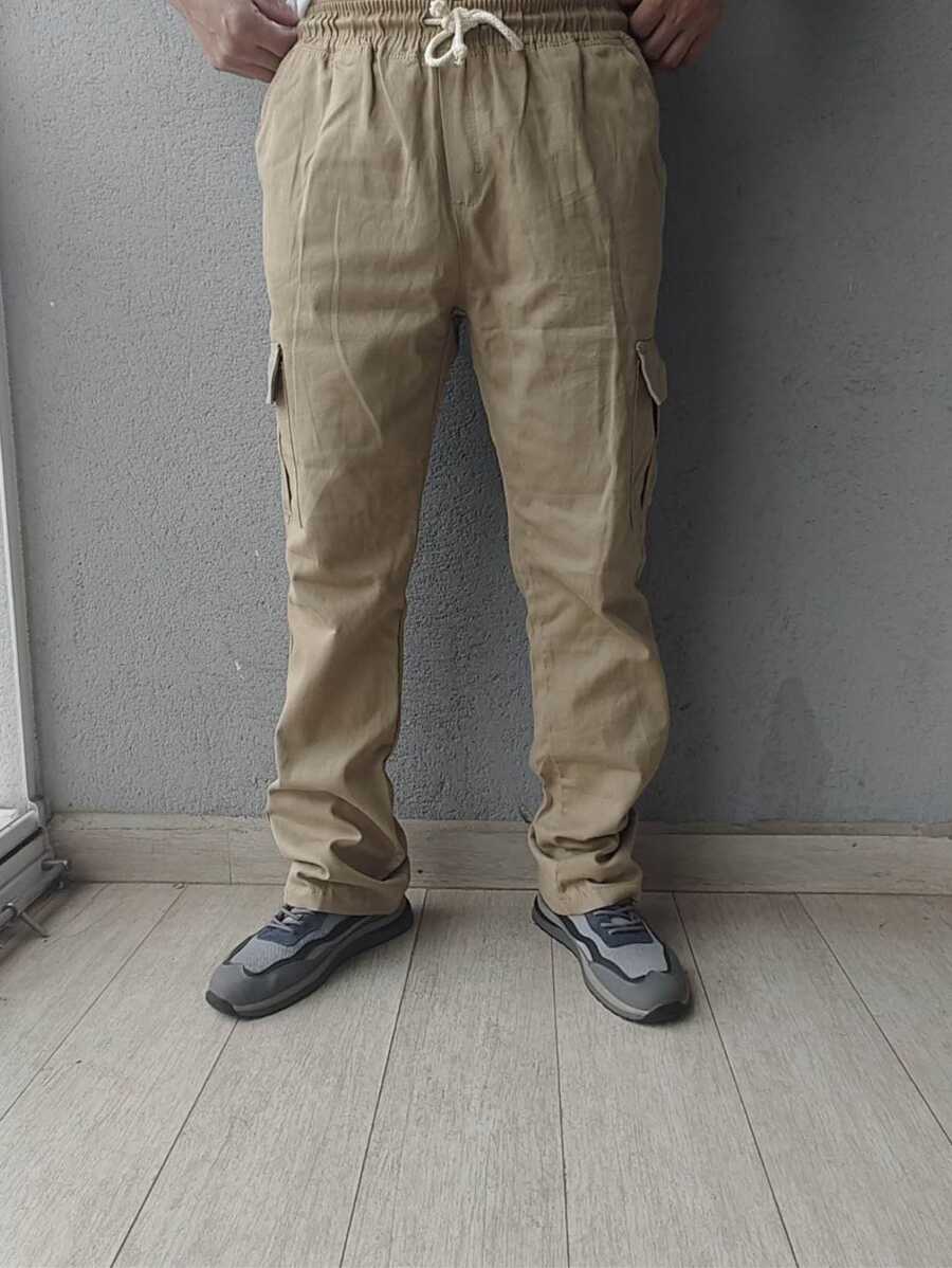 Men Pants - 卡其色 - 查看 1