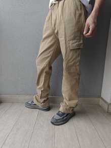 Men Pants - 卡其色 - 查看 3