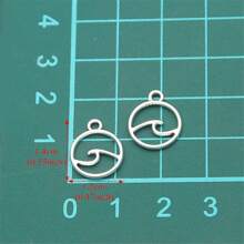30 Piezas Colgantes De Amuletos De Plata Antigua Hechos A Mano En Forma Redonda De Ondas Oceánicas Para La Fabricación De Joyas Y Aretes Diy