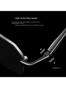 1pc Men's Polarized Black Metal Fashion Glasses, Men Can't Resist