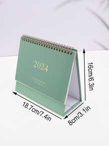 1入組綠色2024年時尚桌曆,簡約設計適用於辦公室裝飾 - 綠色 - 查看 7