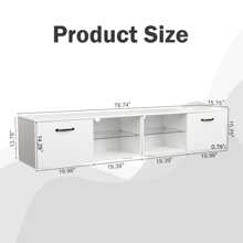 QQD LED TV Stand UV High Glossy Entertainment Center Modern TV Stand For Up To 85 Inch TV Television Stands With LED Light Gaming Media Cabinet For Living Room Bedroom