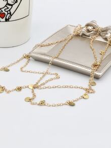 1 件金色波西米亞流蘇頭飾頭鍊,分層女神頭飾,非常適合派對、婚禮、日常佩戴和角色扮演 - 金色 - 查看 3