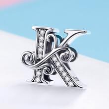 1 pieza vintage plata de ley 925 26 con letra colección A a Z colgante para plata esterlina Pulsera o Brazalete Bisutería regalo