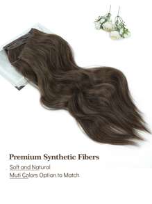 隐形接发波浪卷发浅棕色接发合成纤维双纬柔软假发女士