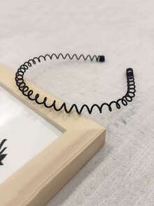 1pc Men's Simple Metal Headband For Casual/sport/everyday Use - Black - View 2