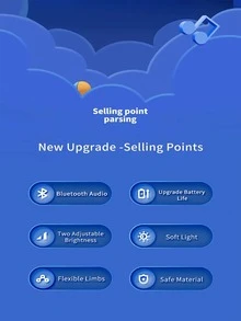 Smart Wireless Speaker With Night Light And Music Sleep Aid Function, Touch Dimming, Dog Pattern Design For Bedroom, Study Room, Control By , Home Use. - White - View 6