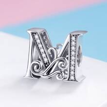 1 pieza vintage plata de ley 925 26 con letra colección A a Z colgante para plata esterlina Pulsera o Brazalete Bisutería regalo