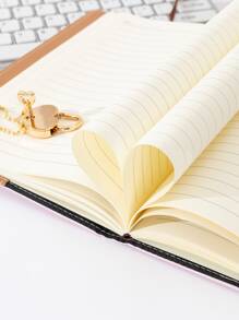 1 Pieza Cuaderno De Notas Con Llave En Forma De Corazón Rosa, Libro De Registro De Negocios Multifuncional Para La Oficina