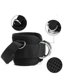 1pc Leg Strength Trainer Hook Fitness Ankle Strap Elastic Resistance Band Pull Rope Accessory - Black - View 5