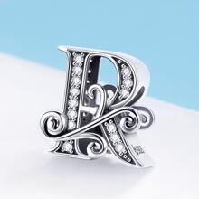 1 pieza vintage plata de ley 925 26 con letra colección A a Z colgante para plata esterlina Pulsera o Brazalete Bisutería regalo