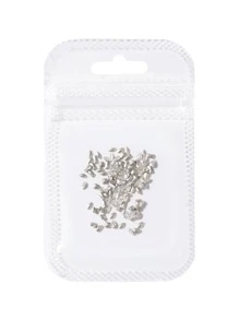 1袋100顆迷你尖底鑽石指甲藝術裝飾，超閃亮發光的DIY指甲裝飾鑽石，指甲裝飾必備 - 無色 - 查看 6