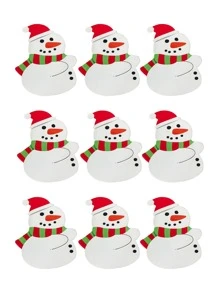 50pcs Christmas Lollipop Candy Shaped Decorative Cards With Santa And Snowman Pattern For Diy Card Making Wedding Party Gift Bags - White - View 5