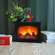 1 件燃烧壁炉风灯，智能触摸开关模拟木炭装饰灯（不含电池），冬季温暖氛围灯，适用于家居装饰、客厅、露营、派对、万圣节和圣诞节装饰，生日和节日的完美礼物 - 長方形壁爐燈 - 查看 7