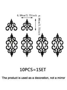 10 piezas de vidrio Espejo con diseño vintage decorativo Espejo para casa - Negro - Ver 4