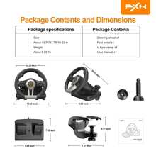 PXN Steering Wheel V3II 180° Gaming Racing Wheel Driving Wheel, with Linear Pedals and Racing Paddles for PC, Switch - 黑色 - 查看 7