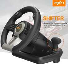 PXN Steering Wheel V3II 180° Gaming Racing Wheel Driving Wheel, with Linear Pedals and Racing Paddles for PC, Switch - 黑色 - 查看 3