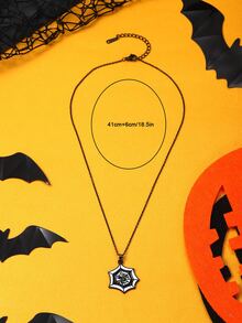 1入萬聖節黑暗靈魂蜘蛛網吊墜項鍊,男女均可在萬聖節派對上佩戴