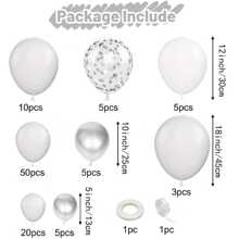 103pcs 5/10/12/18 Inch White & Silver Confetti Latex Balloon Arch Garland Kit For Gift, Birthday, Engagement, Wedding Party Decor, Back To School Valentine Day