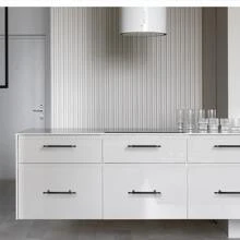 2入組現代極簡風格鋁合金面板金黑色把手的抽屜、衣櫃、床頭柜、儲物櫃、門把手、家具五金配件 - 黑色 - 查看 3