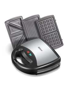 Yabano Sandwich Maker, Waffle Maker, Toaster And Electric Panini Press Grill With Non-Stick Coating Plate, Easy To Clean, Heating Up Fast, Black - 黑色 - 查看 1