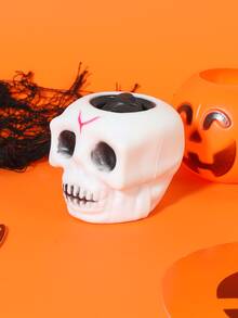1pc Halloween Party Stress Relief Toy, Skull Shaped Squishy - Multicolor - View 1