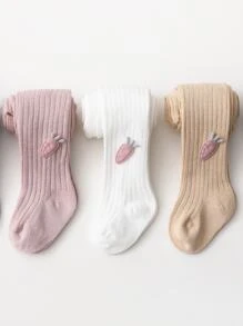 3-pack Girls' Classic Striped Tights With Bow-knot Decoration - Multicolor - View 2