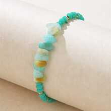 1條多彩天然水晶串珠手鍊,可調節大小的情侶手鍊,友誼禮物,在返校季節適合女性日常佩戴