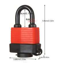 Candado Resistente Al Agua Con Llave, Candado De Acero Laminado Pesado Con Llave, Candado De Múltiples Capas, Candado De Llave De 30 Mm, Tamaño 5.9cm*3.8cm. Resistente Al Agua Y A La Oxidación. Adecuado Para Uso En Exteriores, Armarios De Entrenamiento, Garajes, Vallas, Cobertizos. - Rojo - Ver 2