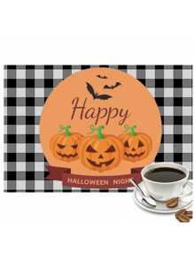 1入組pvc萬聖節餐墊,防熱編織杯墊,適用於用餐,是假日送禮的好物 - 萬聖節C款 - 查看 4