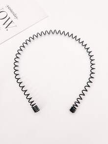 1pc Men's Simple Metal Headband For Casual/sport/everyday Use - Black - View 4