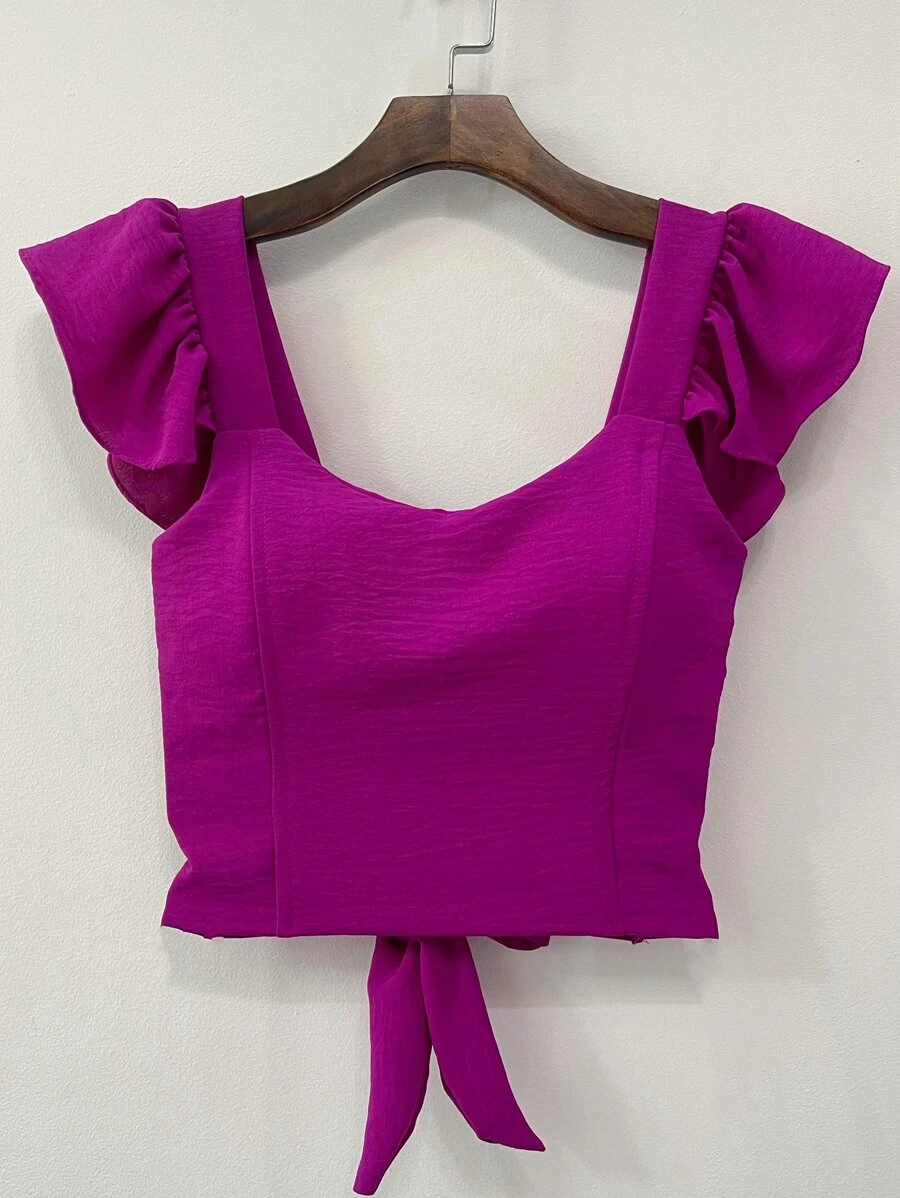 Women Tops - 中紫紅色 - 查看 1