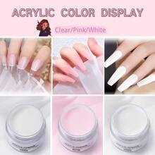 3入組，每瓶10克大容量水晶粉與液體美甲套裝，塑型和延伸，白色和透明DIY美甲吸盤寶石美甲用品 - 彩色 - 查看 3