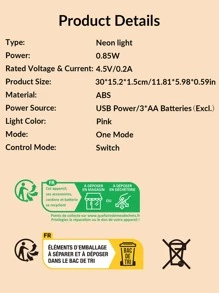 Luz de neón murciélago en forma de