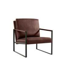 Lounge, Living Room, Office Or The Reception Area PU Leather Accent Arm Chair With Extra Thick Padded Backrest And Seat Cushion Sofa Chairs,Non-Slip Adsorption Feet,Sturdy Metal Frame