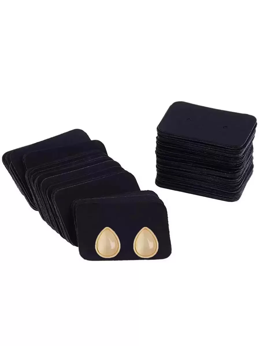 100 Piezas Tarjeta De Almacenamiento Y Empaque Para Mostrar Aretes - Negro - Ver 1