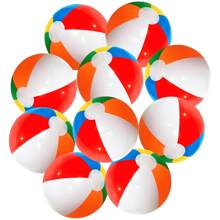 10pcs Inflatable Beach Ball, 11.81 Inch Pool/Beach Party Decoration Balloons, 6 Colors Outdoor Activities Sports Accessories, Beach Essentials, Pool Float - Multicolor - View 1