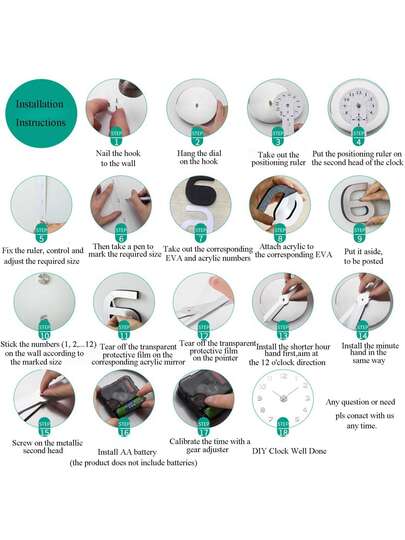 Large 3D DIY Wand Klok Arabic Numerals Frameless Spiegel Surface Sticker Home Living Room Bedroom(Black),Home ,Room Birthday Graduation Bedroom Dormitory Back To School view 5