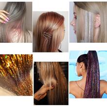 Tóc nối kim tuyến 48 inch 1600 sợi 8 màu hỗn hợp Tóc nối kim tuyến Tóc nối kim tuyến cho phụ nữ Phụ kiện tóc cho Giáng sinh Năm mới Halloween Tiệc hóa trang Lễ hội âm nhạc - Màu Hồng  San hô - Xem 5