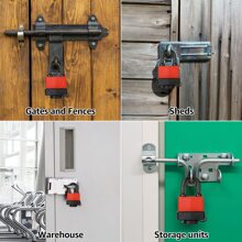 Candado Resistente Al Agua Con Llave, Candado De Acero Laminado Pesado Con Llave, Candado De Múltiples Capas, Candado De Llave De 30 Mm, Tamaño 5.9cm*3.8cm. Resistente Al Agua Y A La Oxidación. Adecuado Para Uso En Exteriores, Armarios De Entrenamiento, Garajes, Vallas, Cobertizos. - Rojo - Ver 6