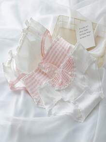 5pcs/Set Sexy Lace Panties, Cotton Underwear, Fashionable & Cute Girls' Briefs, Mid-Waist Comfortable Ladies' Underwear - Multicolor - View 4