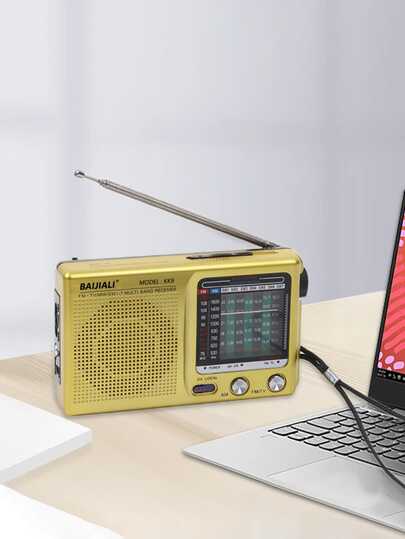 Mini radio portátil vintage con banda completa