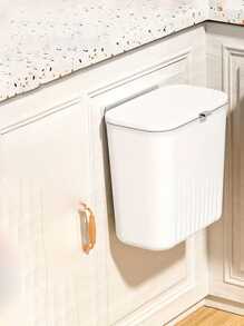 1 thùng rác treo tường loại lật dung tích lớn để lưu trữ đồ dùng nhà bếp và phòng tắm - trắng - Xem 2