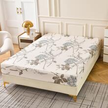 1 件柔软芦荟拉绒 Ins 风格床笠（无枕套），清新简约设计，拉绒涤纶，现代数码印花，适合裸睡，360 度包裹，可机洗，适用于卧室、客房、宿舍，四季皆宜